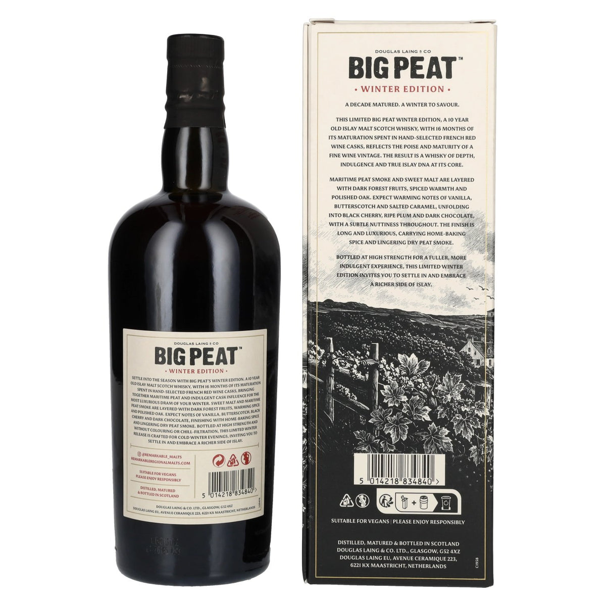 Douglas Laing Big Peat 10 Years Old Red Wine Cask The Winter Edition 2026 48% ABV 0.7l in a gift box
