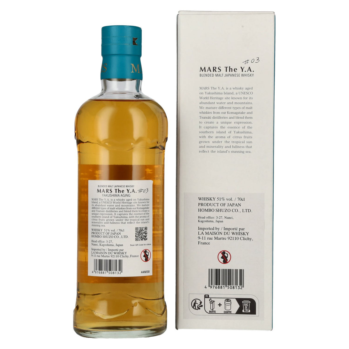 Mars The Y.A. Blended Malt Japanese Whisky # 03 51% Vol. 0,7l en boîte cadeau