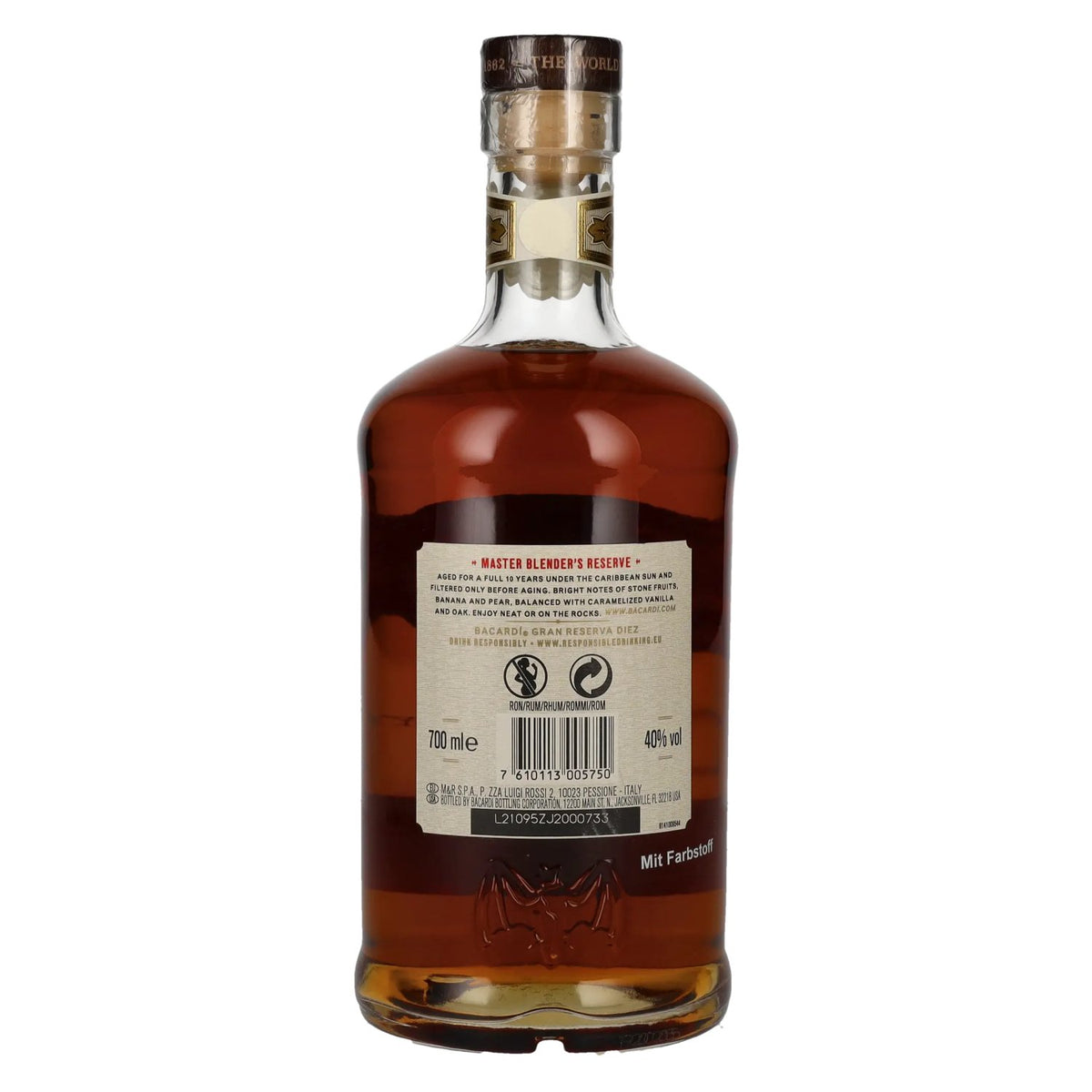 Bacardi 10 Años Gran Reserva Diez Extra Rare Gold Rum 40% Vol. 0,7l