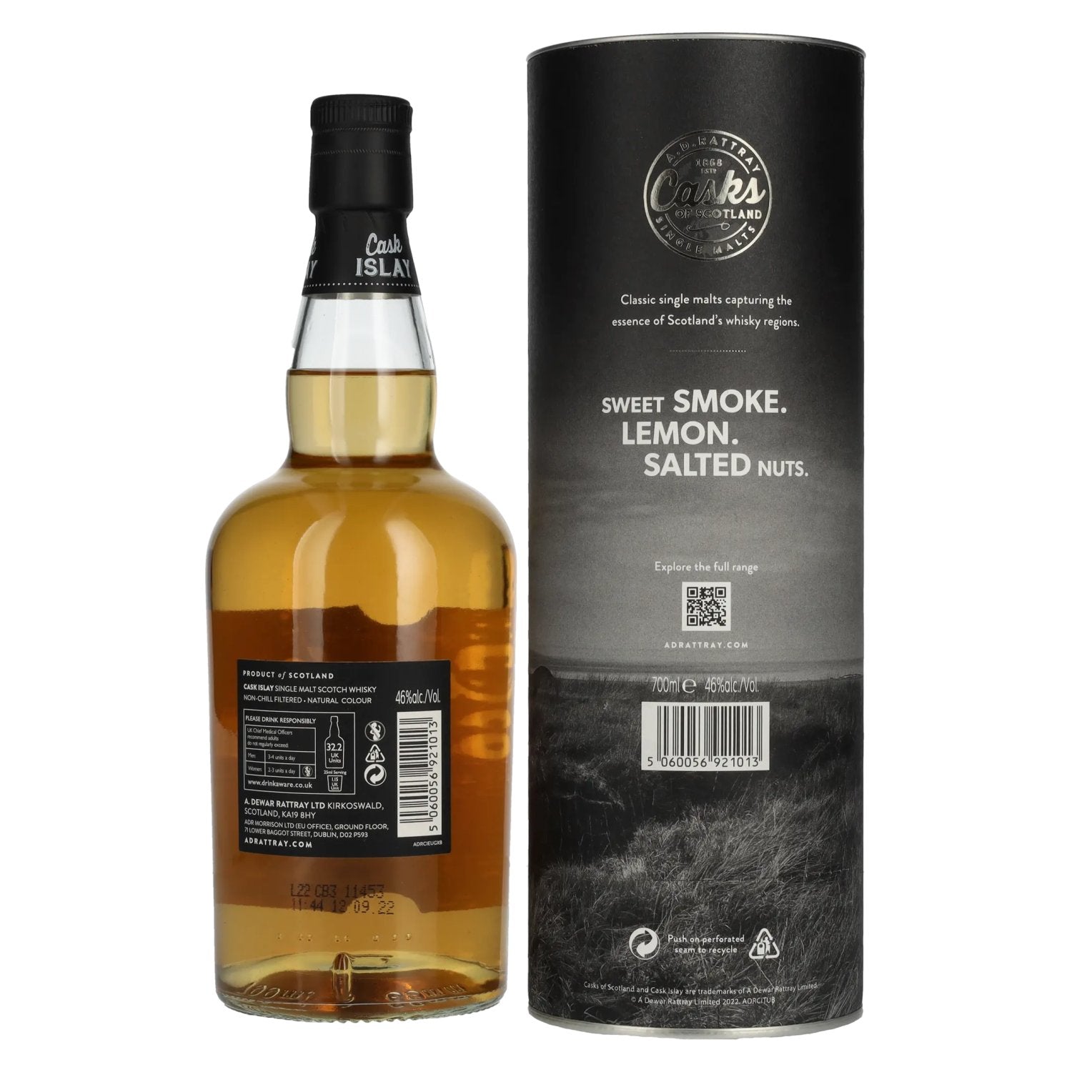 A.D. Rattray Cask ISLAY Single Malt Scotch Whisky 46% Vol. 0,7l in Geschenkbox