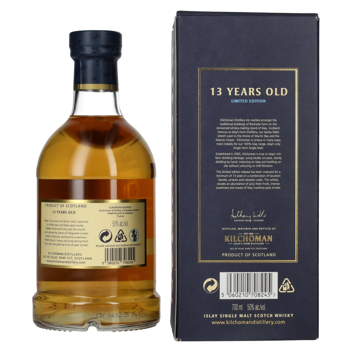 Kilchoman 13 Years Old Islay Single Malt Scotch Whisky Limited Edition 50% Vol. 0,7l en boîte cadeau