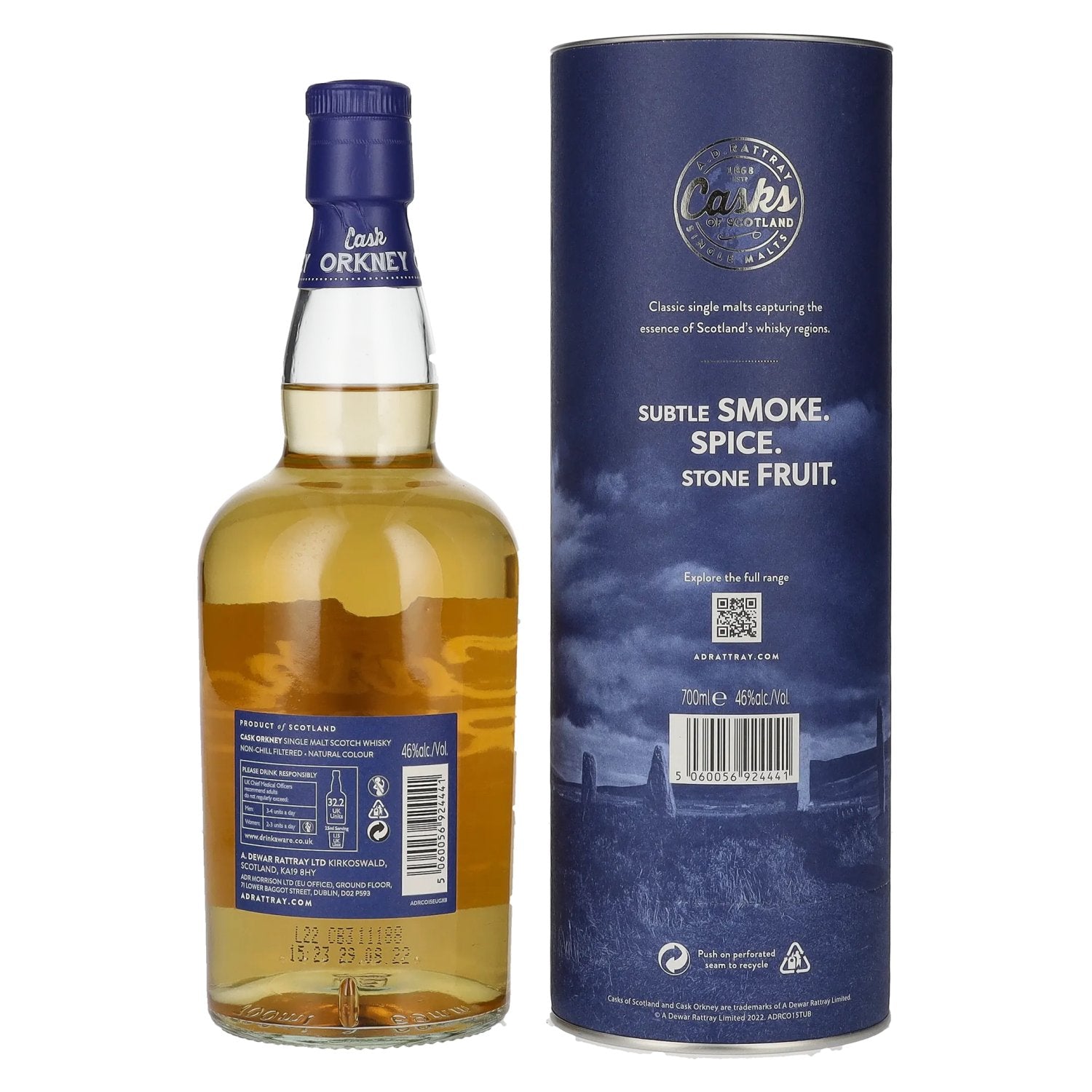 A.D. Rattray Cask ORKNEY 15 Years Old Single Malt 46% Vol. 0,7l in Geschenkbox