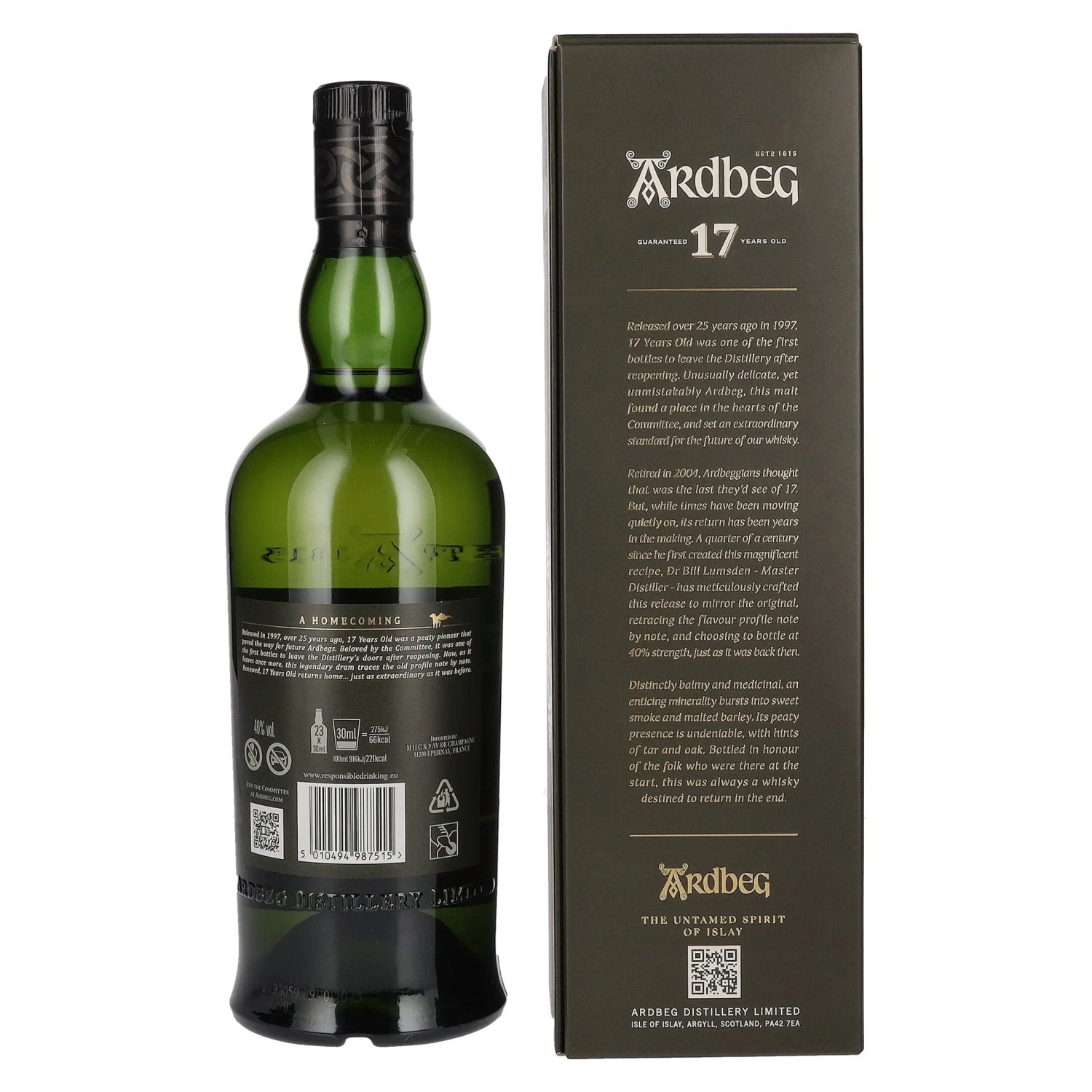 Ardbeg 17 Years Old The Ultimate Committee Exclusive Islay Single Malt 40% Vol. 0,7l en coffret cadeau