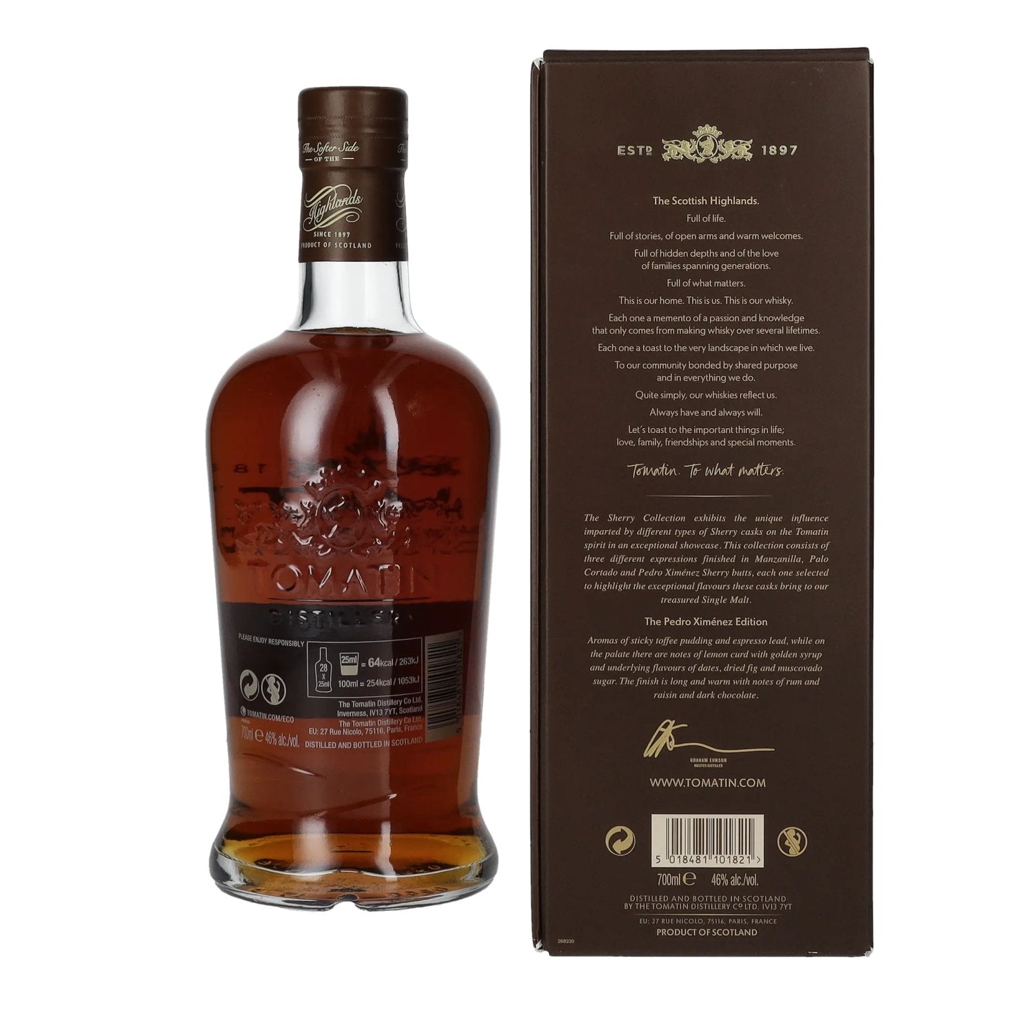 Tomatin 17 Years Old SHERRY COLLECTION Pedro Ximénez Sherry Butts Limited Edition 2006 46% Vol. 0,7l in Geschenkbox