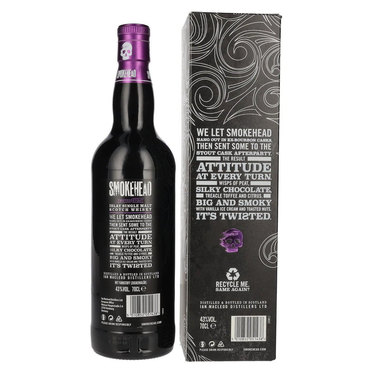 Smokehead TWISTED STOUT Islay Single Malt 43% Vol. 0,7l in gift box