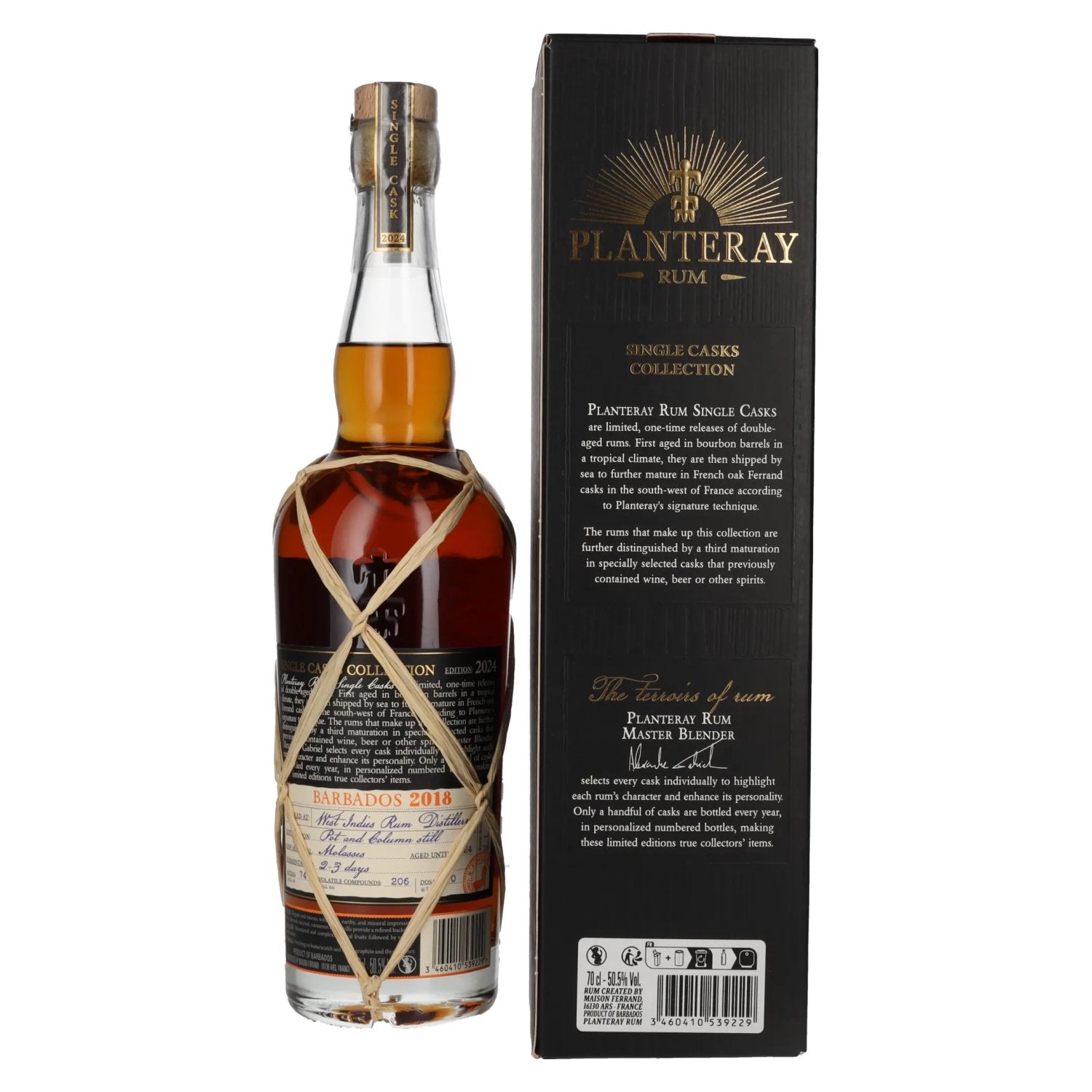 Planteray Rum BARBADOS 2018 Saint Estèphe Cask Finish 50,5% Vol. 0,7l in gift box