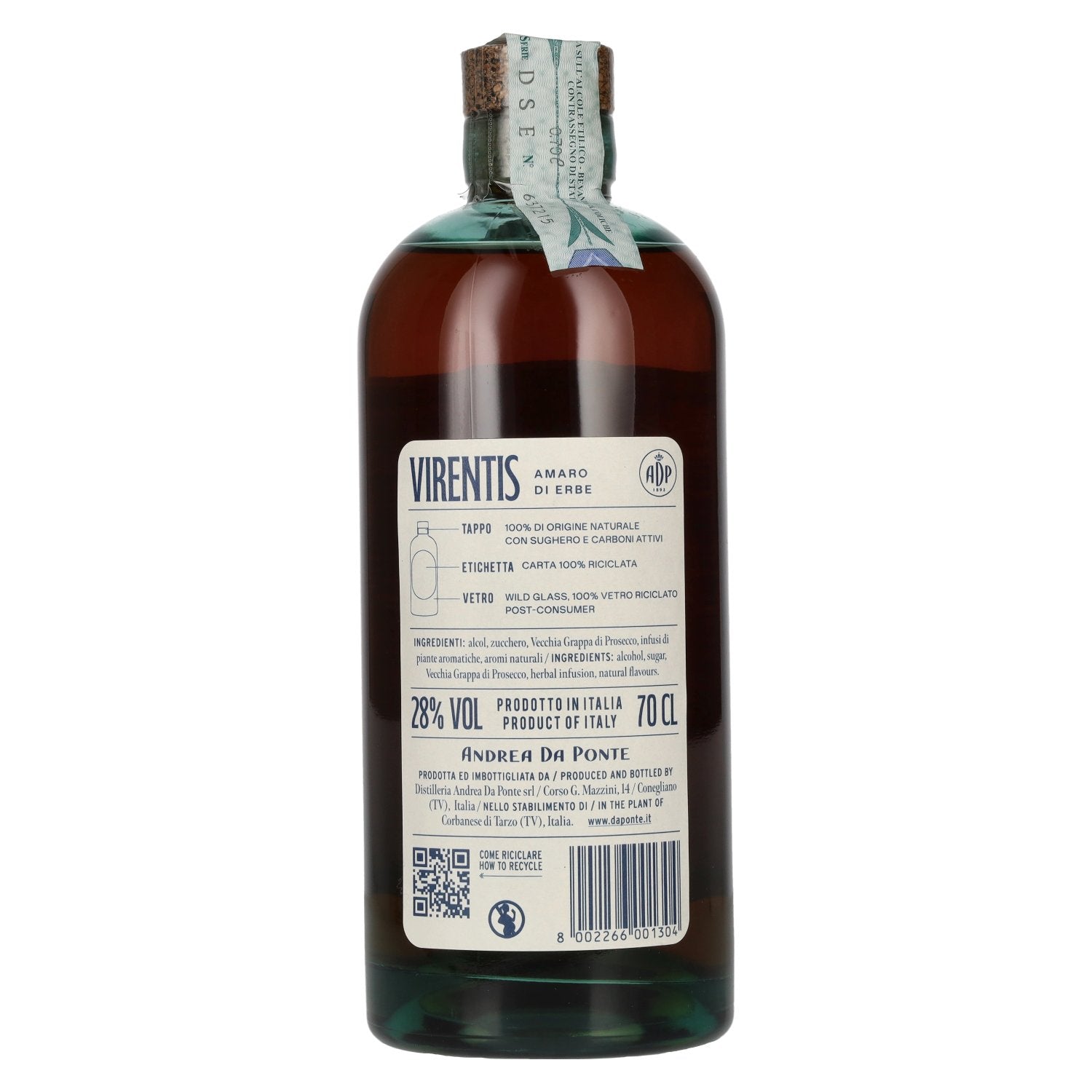 Andrea Da Ponte VIRENTIS Amaro Di Erbe 28% vol. 0,7l