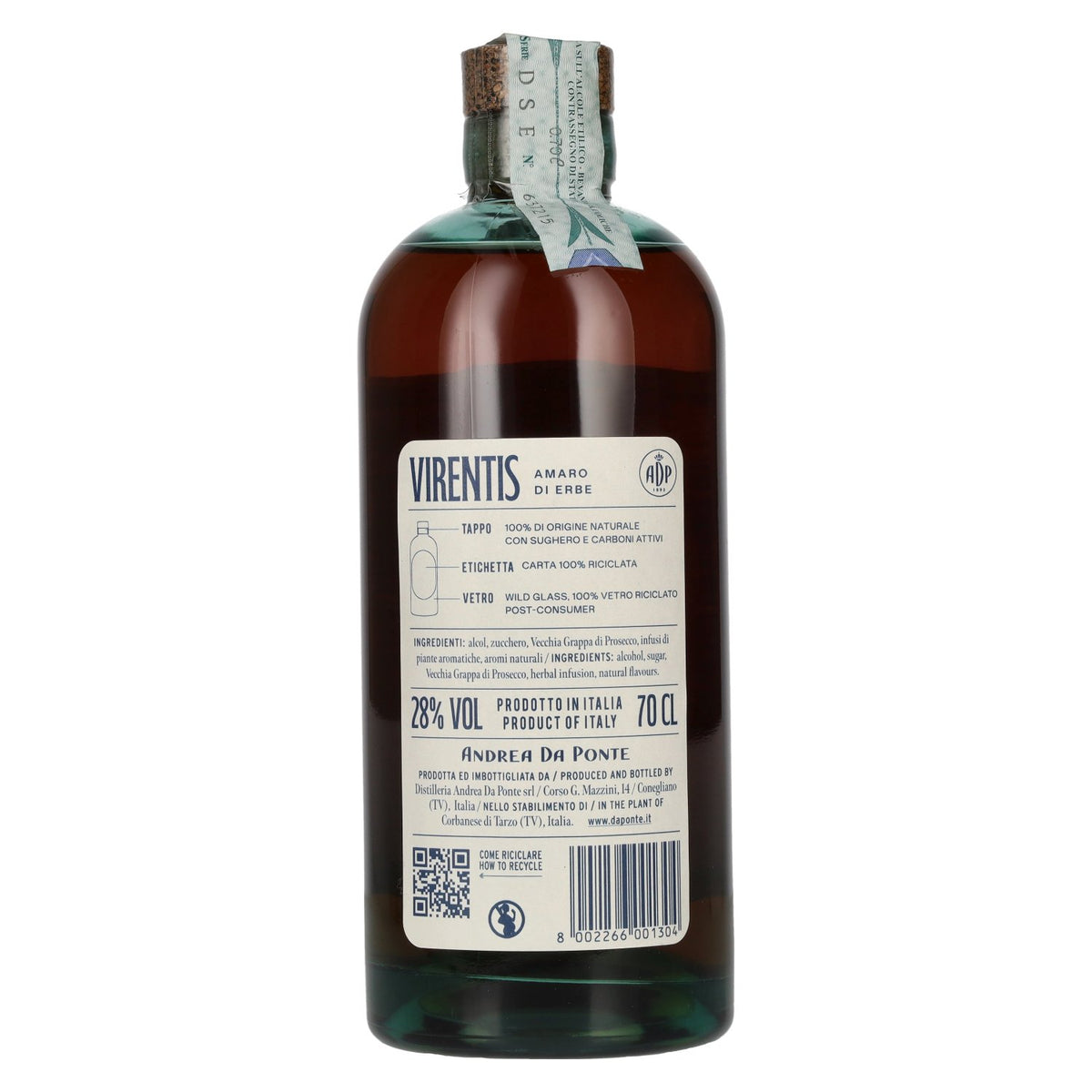 Andrea Da Ponte VIRENTIS Amaro Di Erbe 28% Vol. 0,7l