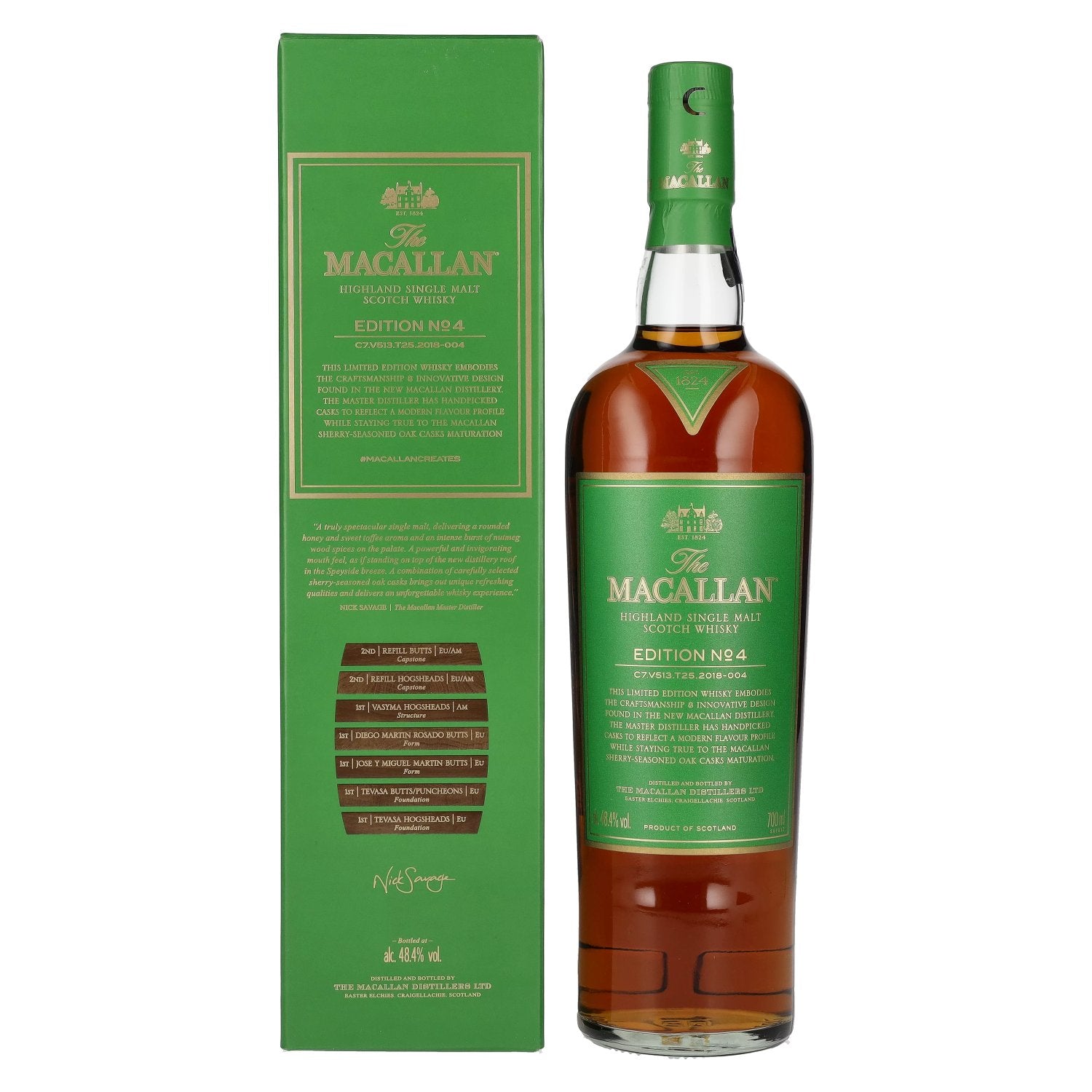 The Macallan EDITION N° 4 Highland Single Malt 48,4% Vol. 0,7l en coffret cadeau