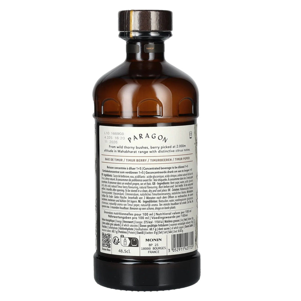 Monin Paragon TIMUR BERRY Single Botanic Cordial Mystic Collection 0,485l