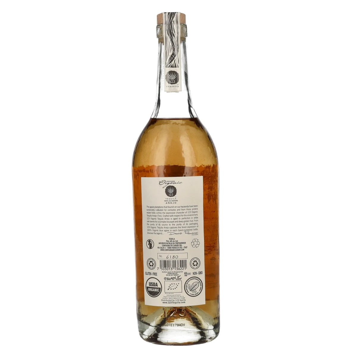 Tequila 123 TRES Añejo 100% de Agave Organic 40% Vol. 0,7l