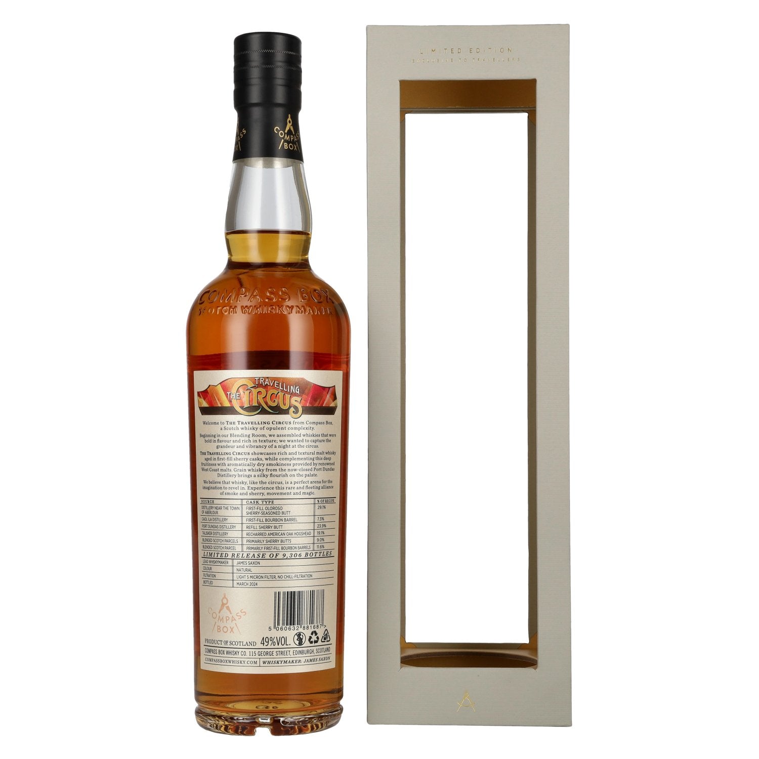 Compass Box TRAVELLING CIRCUS Blended Malt Limited Edition 49% Vol. 0,7l in Geschenkbox