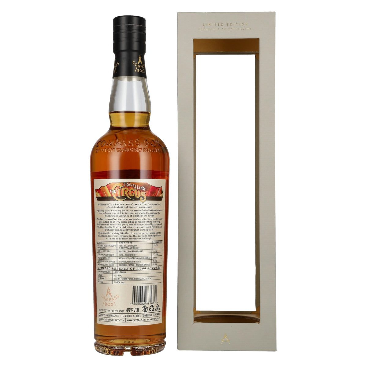 Compass Box TRAVELLING CIRCUS Blended Malt Limited Edition 49% Vol. 0,7l in Geschenkbox