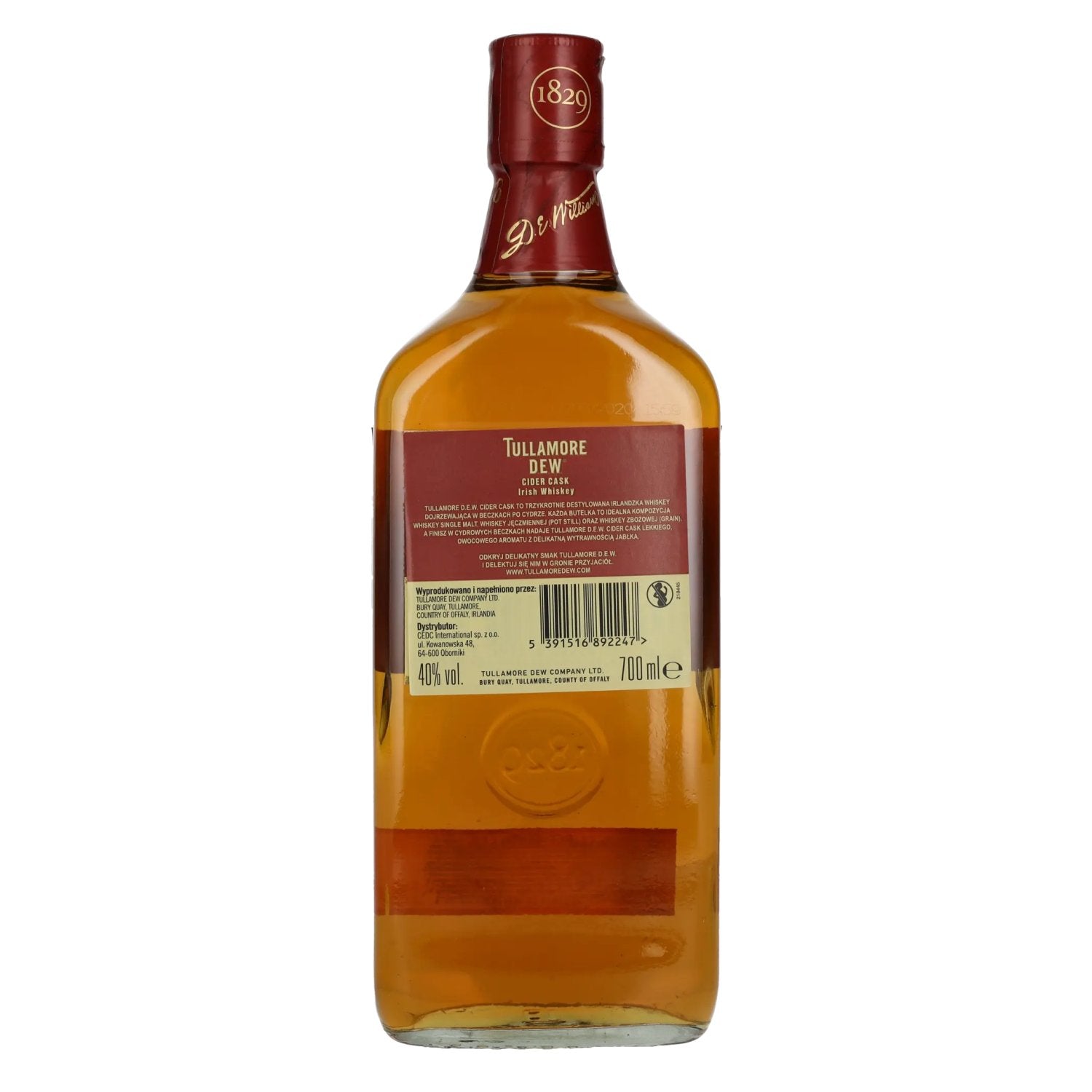 Tullamore D.E.W. Irish Whiskey CIDER CASK Finished 40% Vol. 0,7l