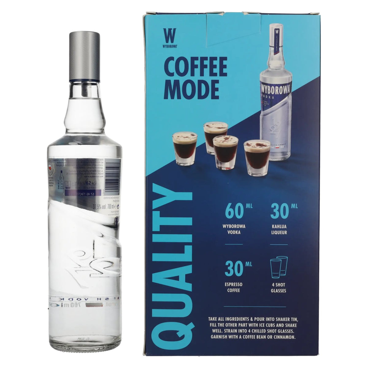 Wyborowa Wódka 37,5% Vol. 0,7l in Geschenkbox mit 2 Shotgläsern
