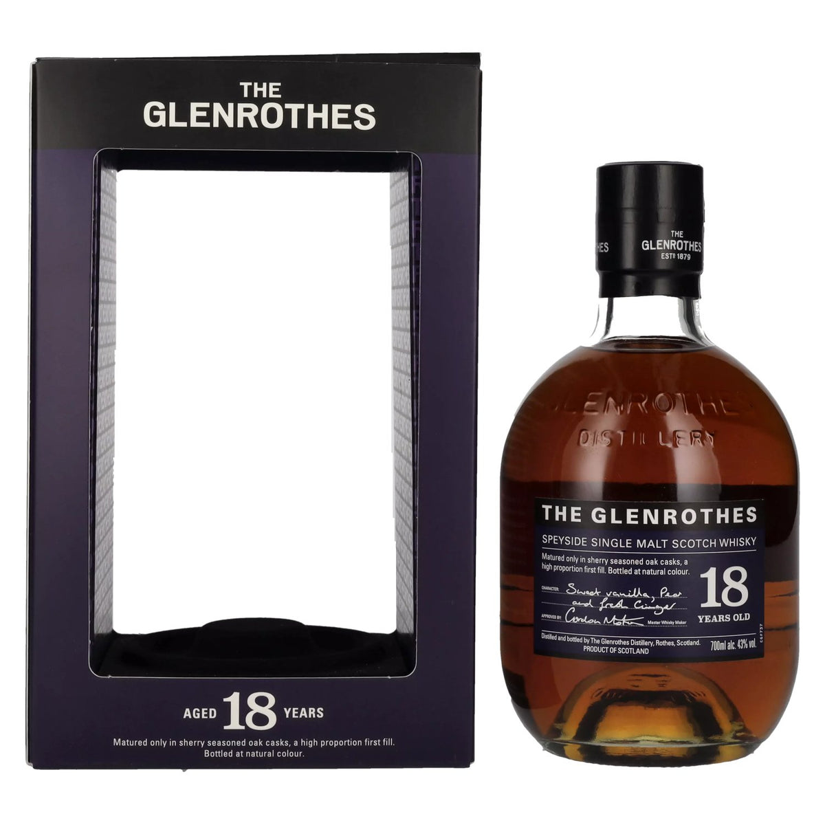The Glenrothes 18 Years Old Speyside Single Malt 43% Vol. 0,7l en boîte cadeau