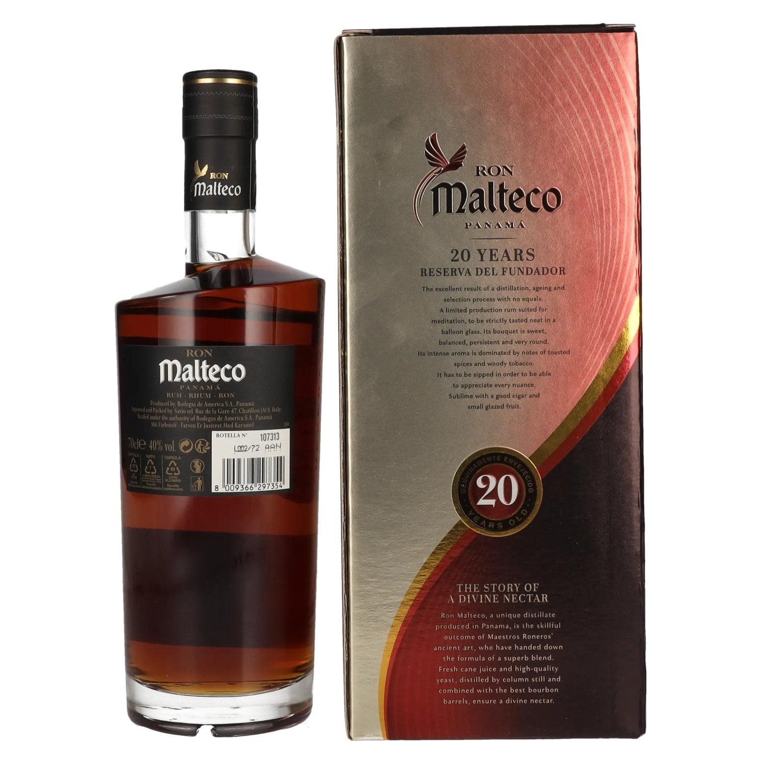 Ron Malteco 20 Años Reserva del Fundador 40% Vol. 0,7l in gift box