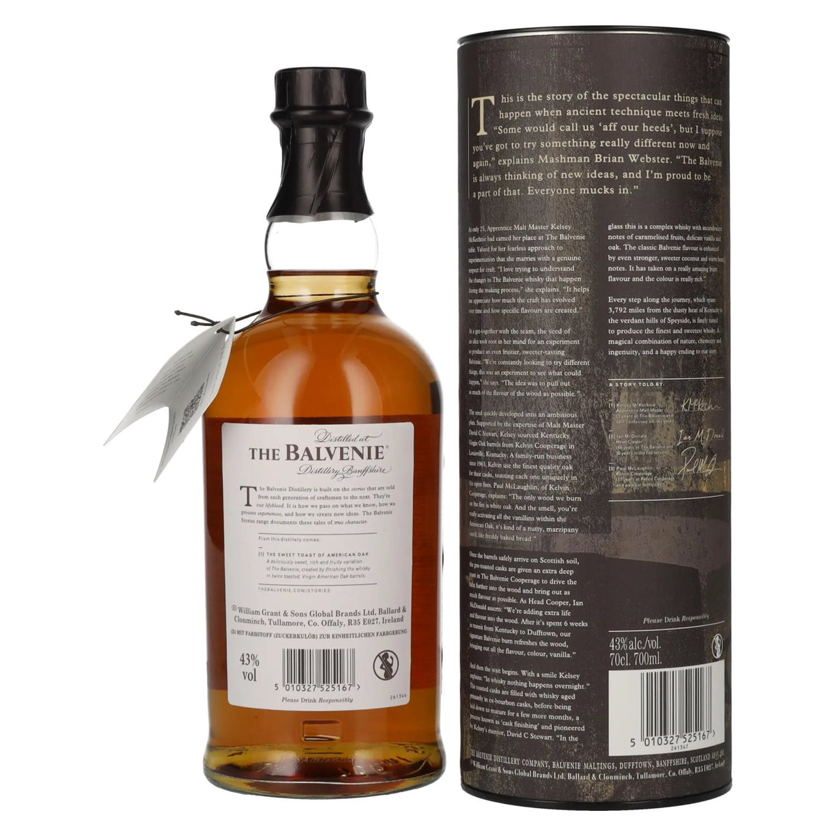 The Balvenie 12 Years Old The Sweet Toast of AMERICAN OAK 43% Vol. 0,7l in gift box