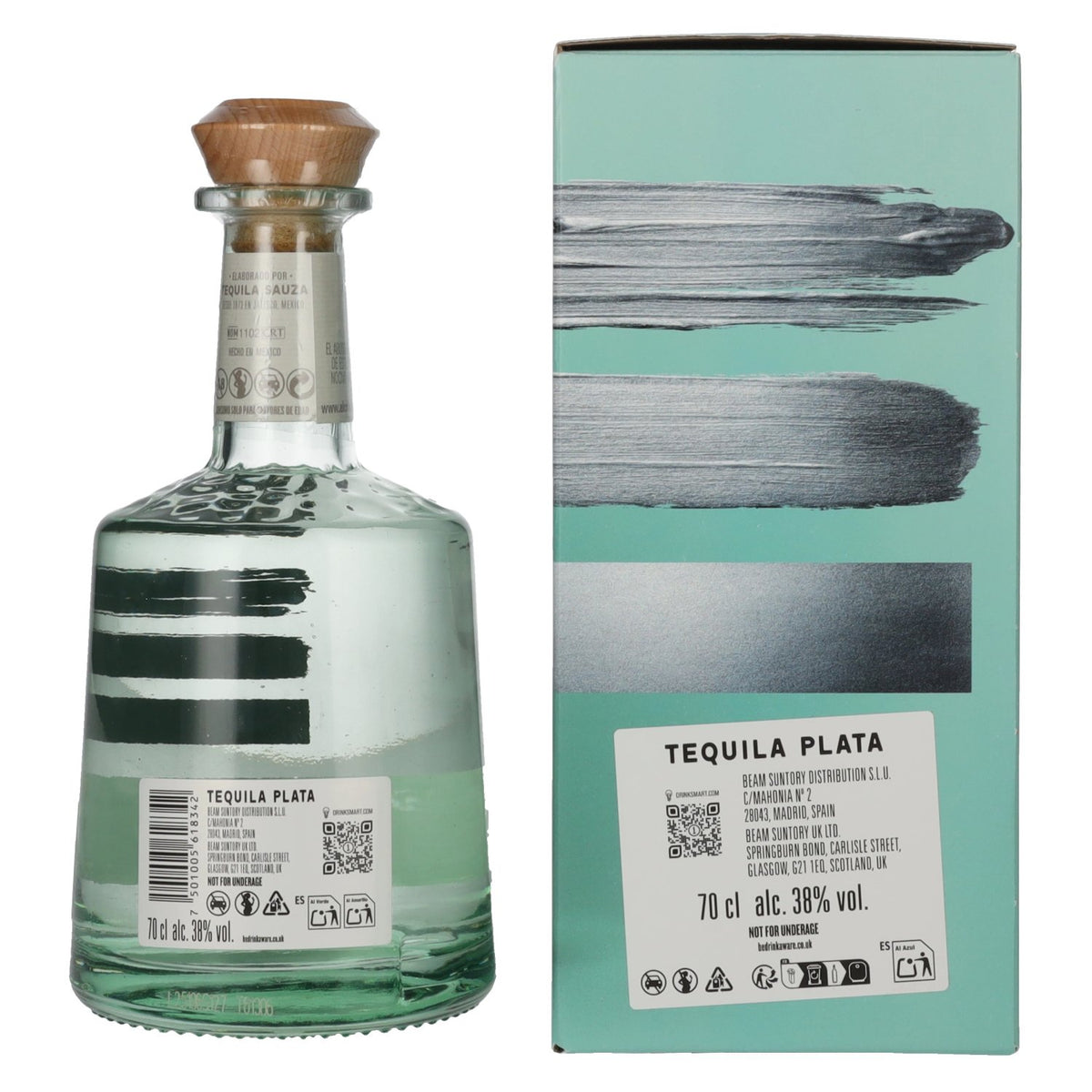 Tres Generaciones Tequila Plata 100% Puro De Agave Azul 38% Vol. 0,7l in Geschenkbox