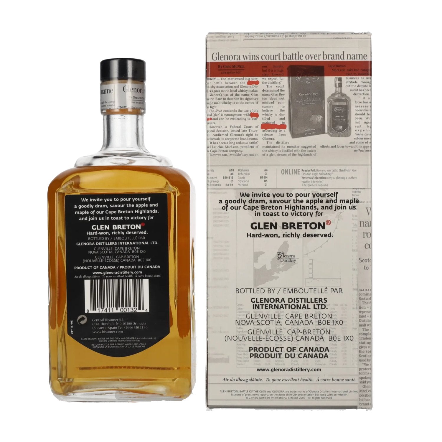 Glen Breton Battle of the Glen 15 Years Old Canadian Single Malt Whisky 43% Vol. 0,7l en coffret cadeau
