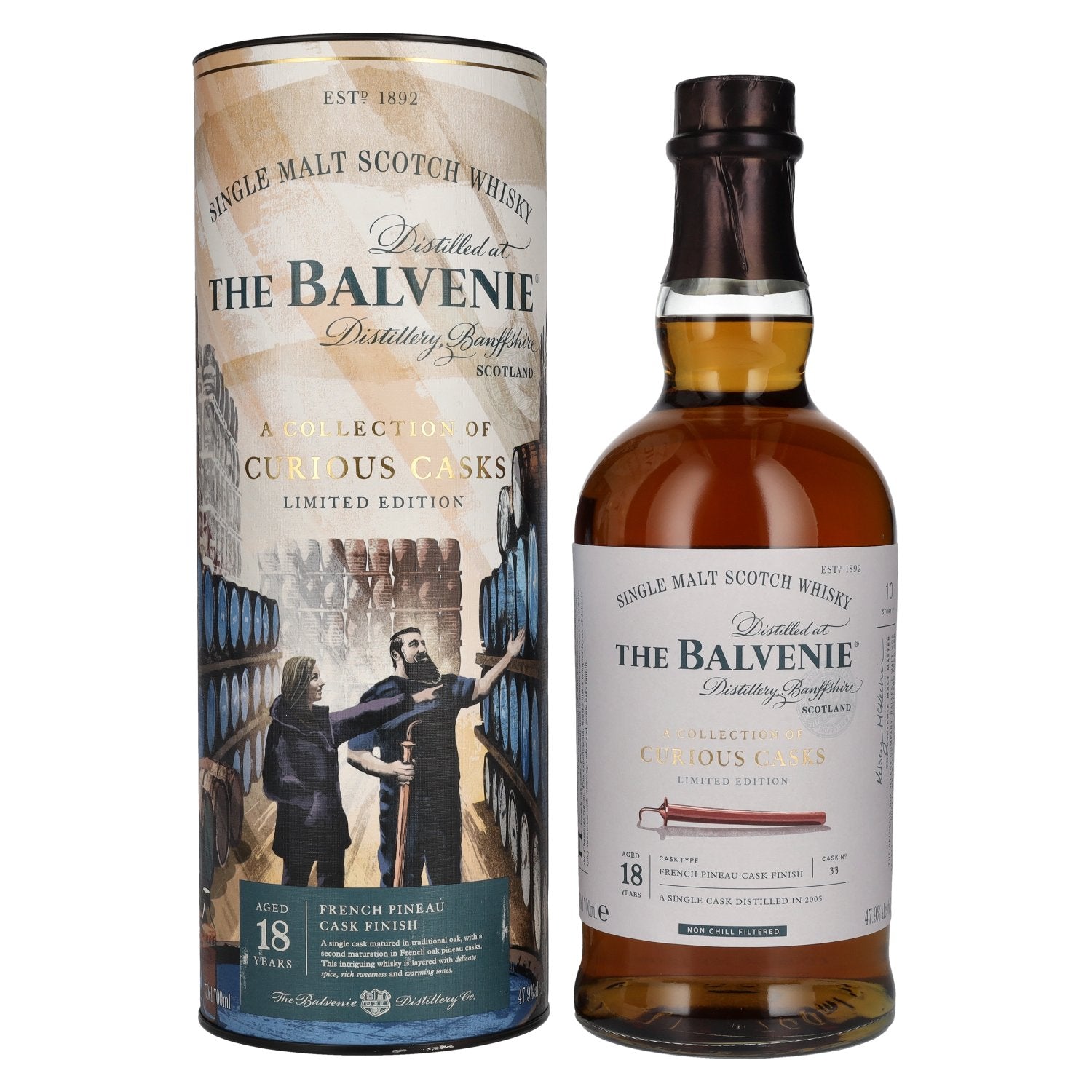The Balvenie 18 Years Old A Collection of Curious Casks FRENCH PINEAU CASK FINISH 47,9% vol. 0,7l en coffret cadeau