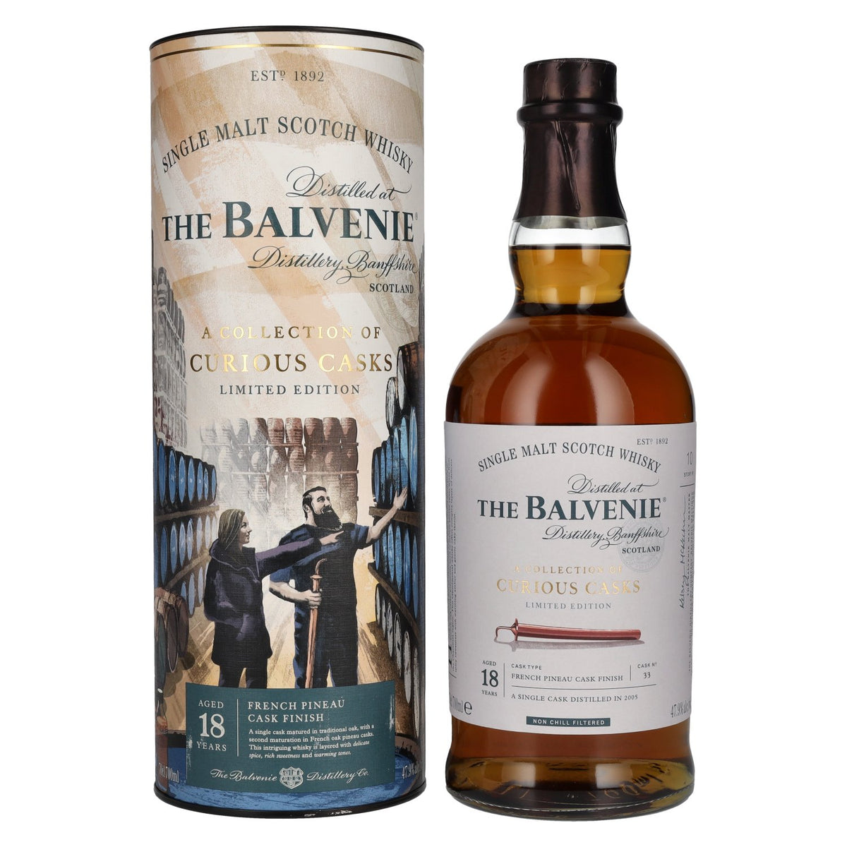 The Balvenie 18 Years Old A Collection of Curious Casks FRENCH PINEAU CASK FINISH 47,9% vol. 0,7l en coffret cadeau