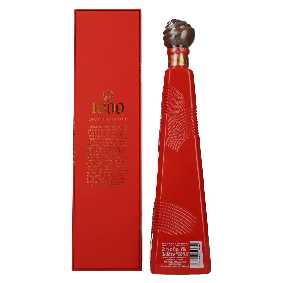 Tequila GuachiMonton AÑEJO 1800, 100 % agave, 40 % vol., 0,7 l, dans un coffret cadeau