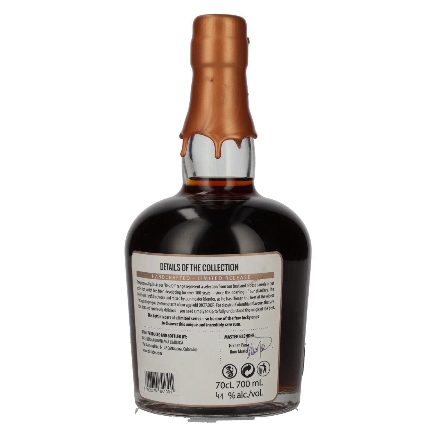 Dictador BEST OF 1972 APASIONADO rhum colombien 45YO/030317/EX-P030 41% vol. 0,7l