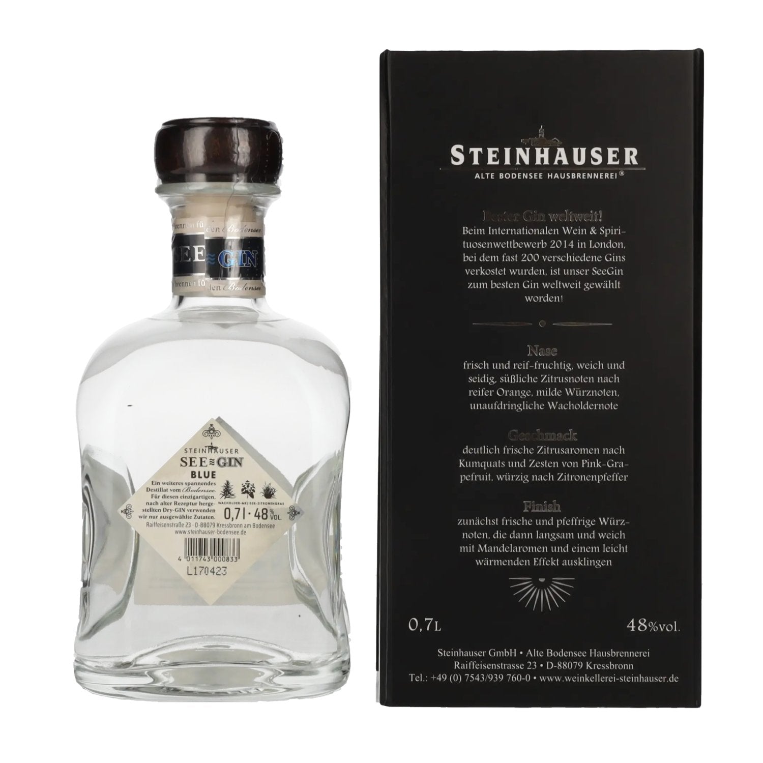 Steinhauser SeeGin BLUE London Dry Gin 48% Vol. 0,7l in Geschenkbox