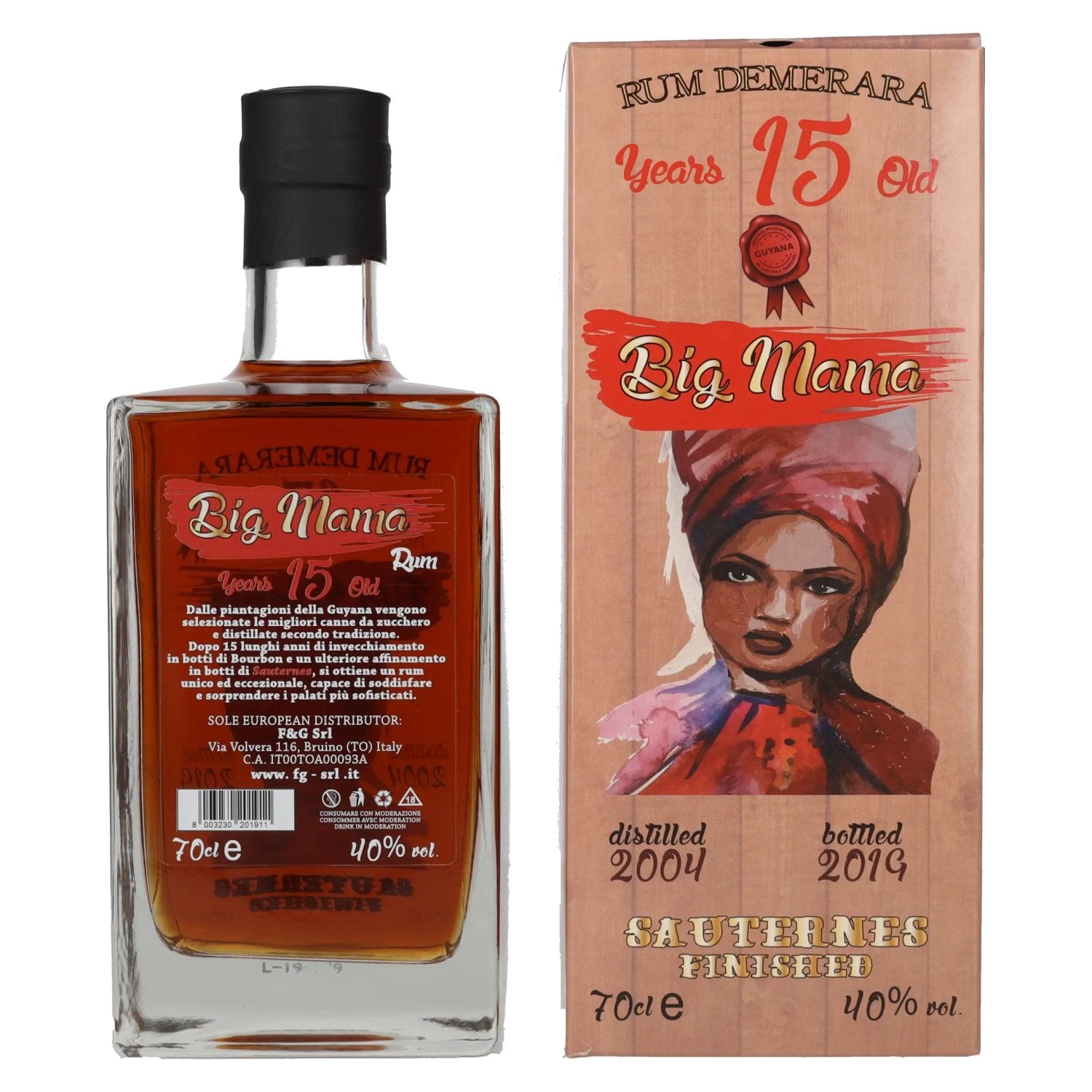 Big Mama 15 Years Old Rum Demerara Sauternes Finished 2004 40% Vol. 0,7l in gift box