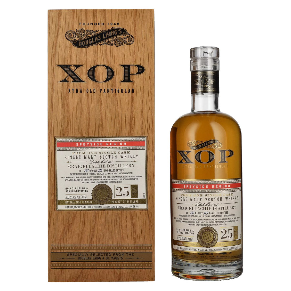 Douglas Laing XOP Craigellachie 25 Years Old Sherry Finished 1995 53,7% vol. 0,7l en caisse bois