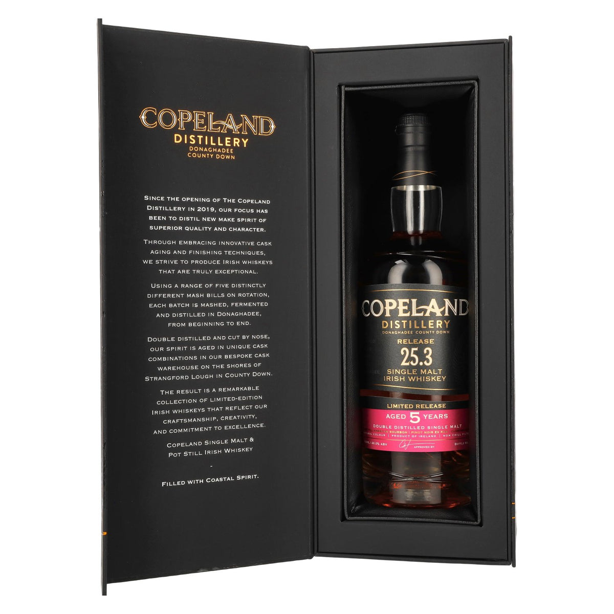 Copeland Distillery 5-Year-Old Single Malt Irish Whiskey Limited Release 25.3, 46% ABV, 0.7 litres, in a gift box