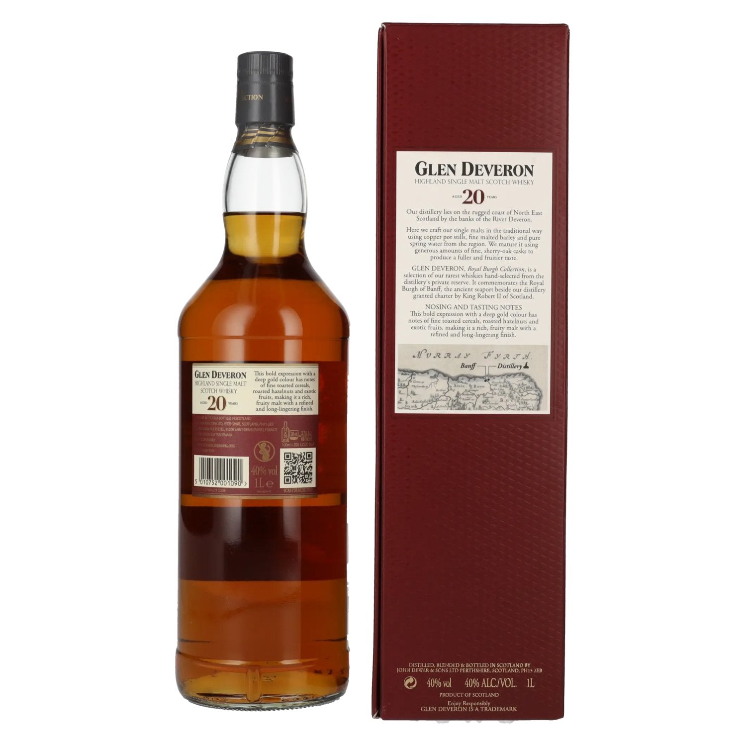 Glen Deveron 20 Years Old Highland Single Malt 40% Vol. 1l en boîte cadeau