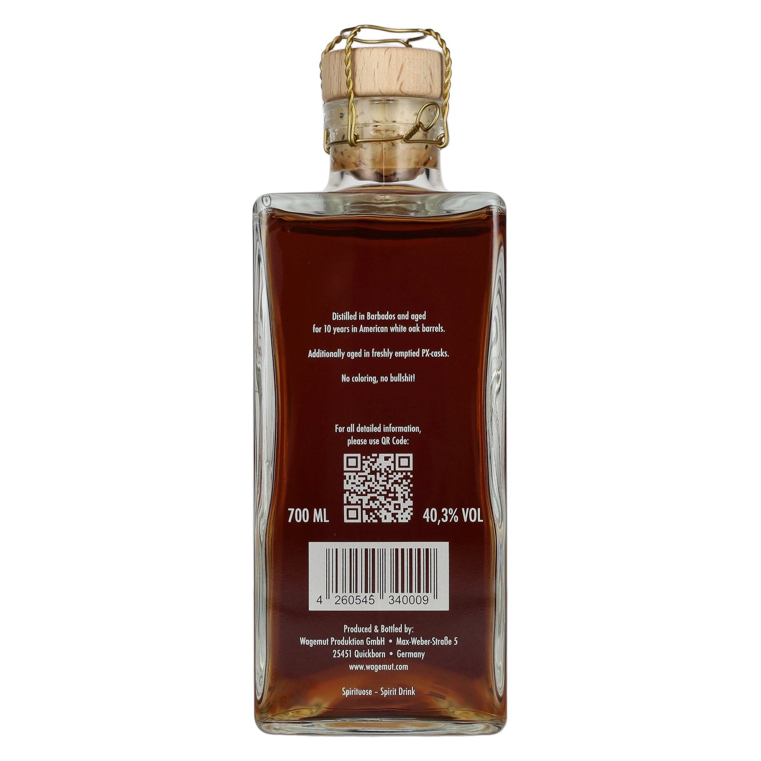 Wagemut by N. Kröger PX-CASK Barbados 40,3% Vol. 0,7l