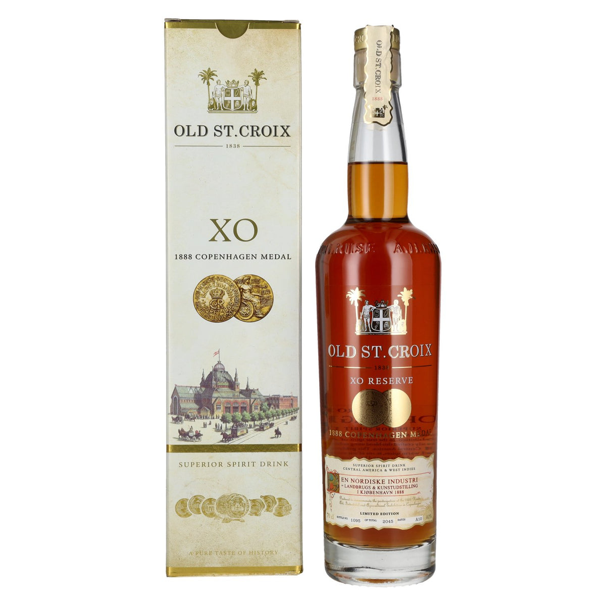 Old St. Croix A.H. Riise 1888 COPENHAGEN XO Superior Spirit Drink 40% Vol. 0,7l in gift box