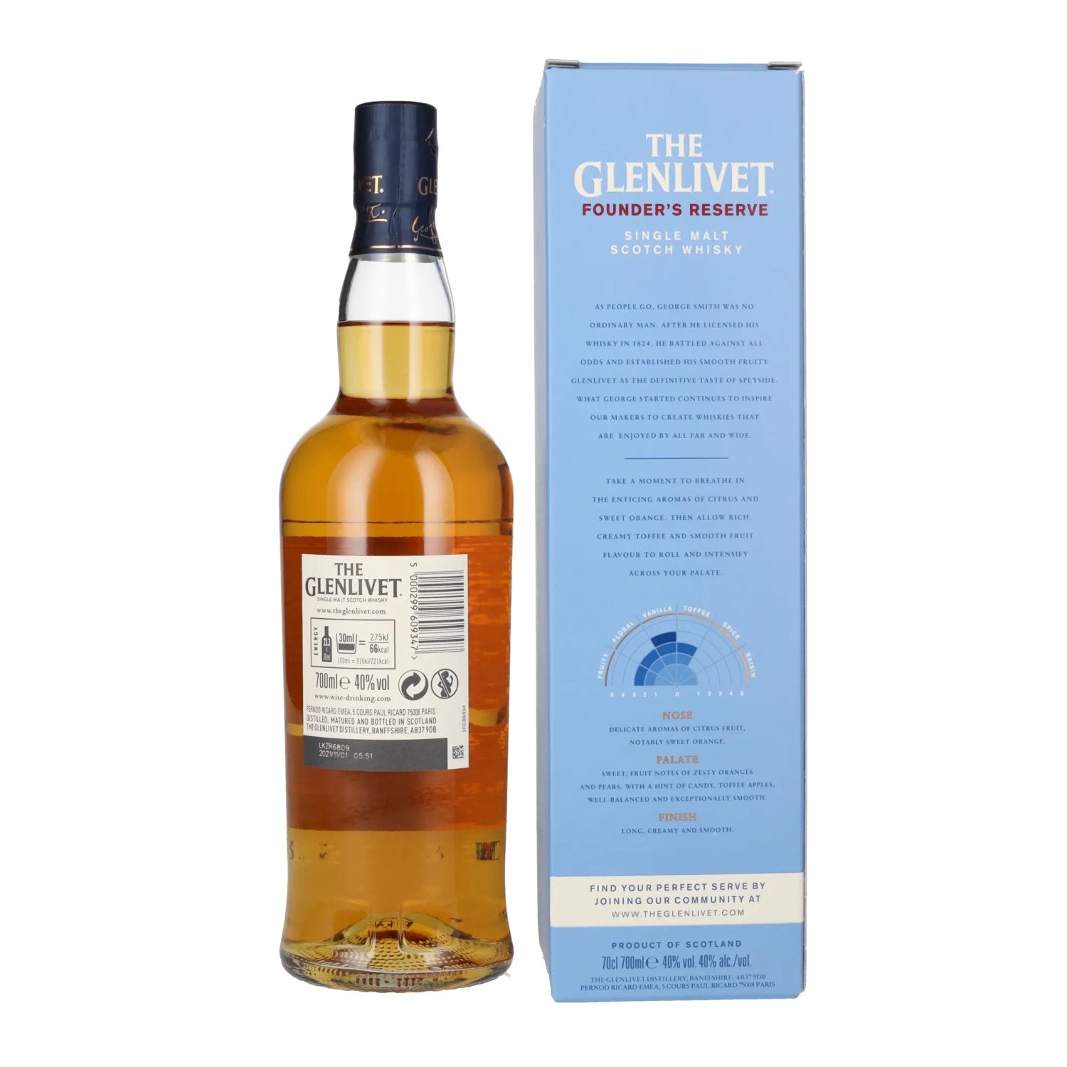 The Glenlivet FOUNDER'S RESERVE American Oak Selection 40% Vol. 0,7l in Geschenkbox