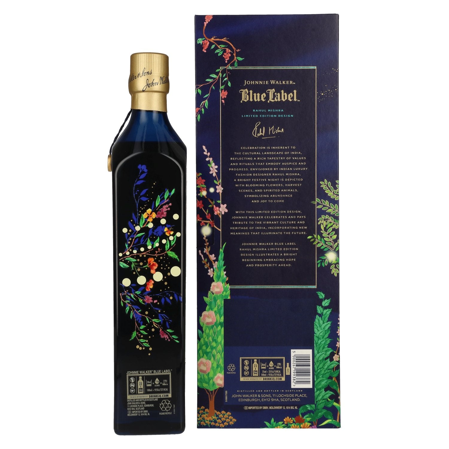 Johnnie Walker Blue Label Rahul Mishra Blended Scotch Whisky 40% vol. 0,7l en boîte cadeau