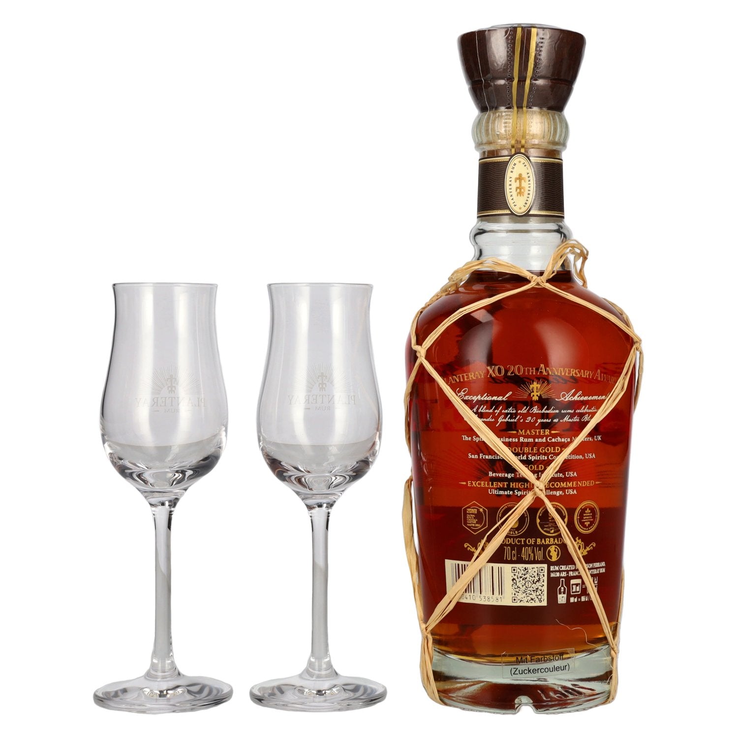 Planteray Rum BARBADOS XO 20th Anniversary 40% Vol. 0,7l in Geschenkbox mit 2 Gläsern