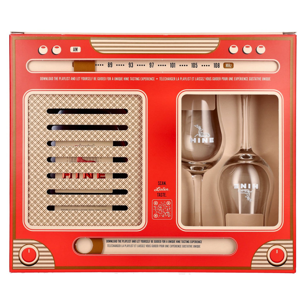 Hine RARE VSOP « The Original » Cognac de Fine Champagne, 40 % vol., 0,7 l, dans un coffret cadeau avec 2 verres