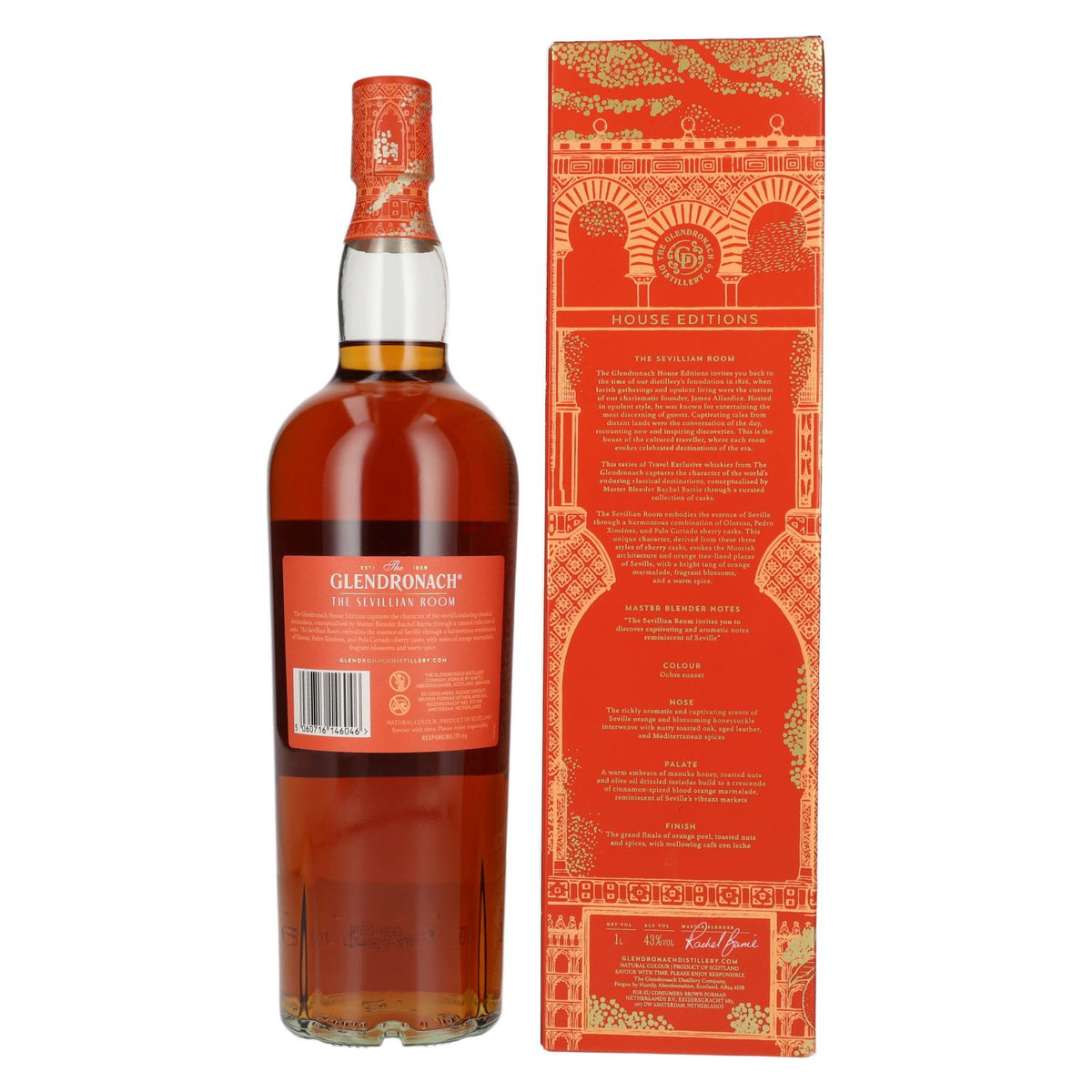 The GlenDronach House Editions THE SEVILLIAN ROOM Highland Single Malt 43 % vol. 1 l dans un coffret cadeau