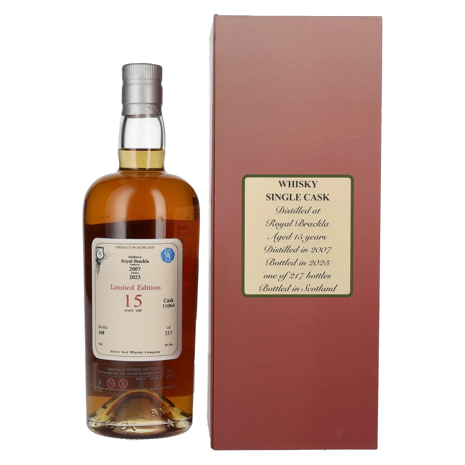 Silver Seal Royal Brackla 15 Years Old Single Cask Whisky 2007 59,3% Vol. 0,7l in gift box