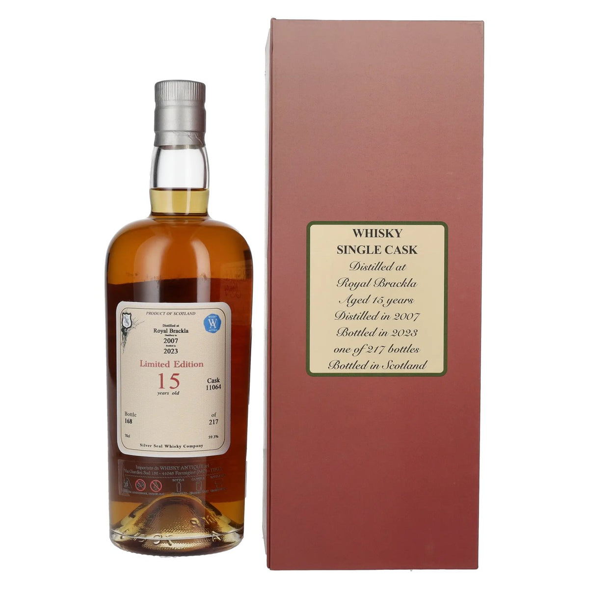 Silver Seal Royal Brackla 15 Years Old Single Cask Whisky 2007 59,3% Vol. 0,7l in gift box