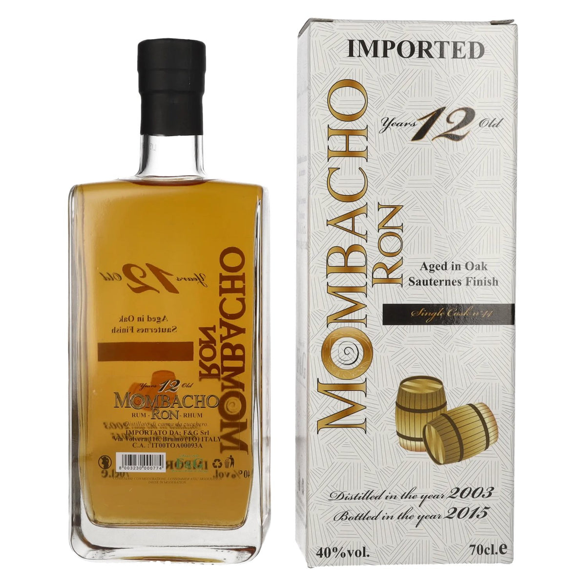 Mombacho Ron 12 Years Old Sauternes Finish 40% Vol. 0,7l en boîte cadeau