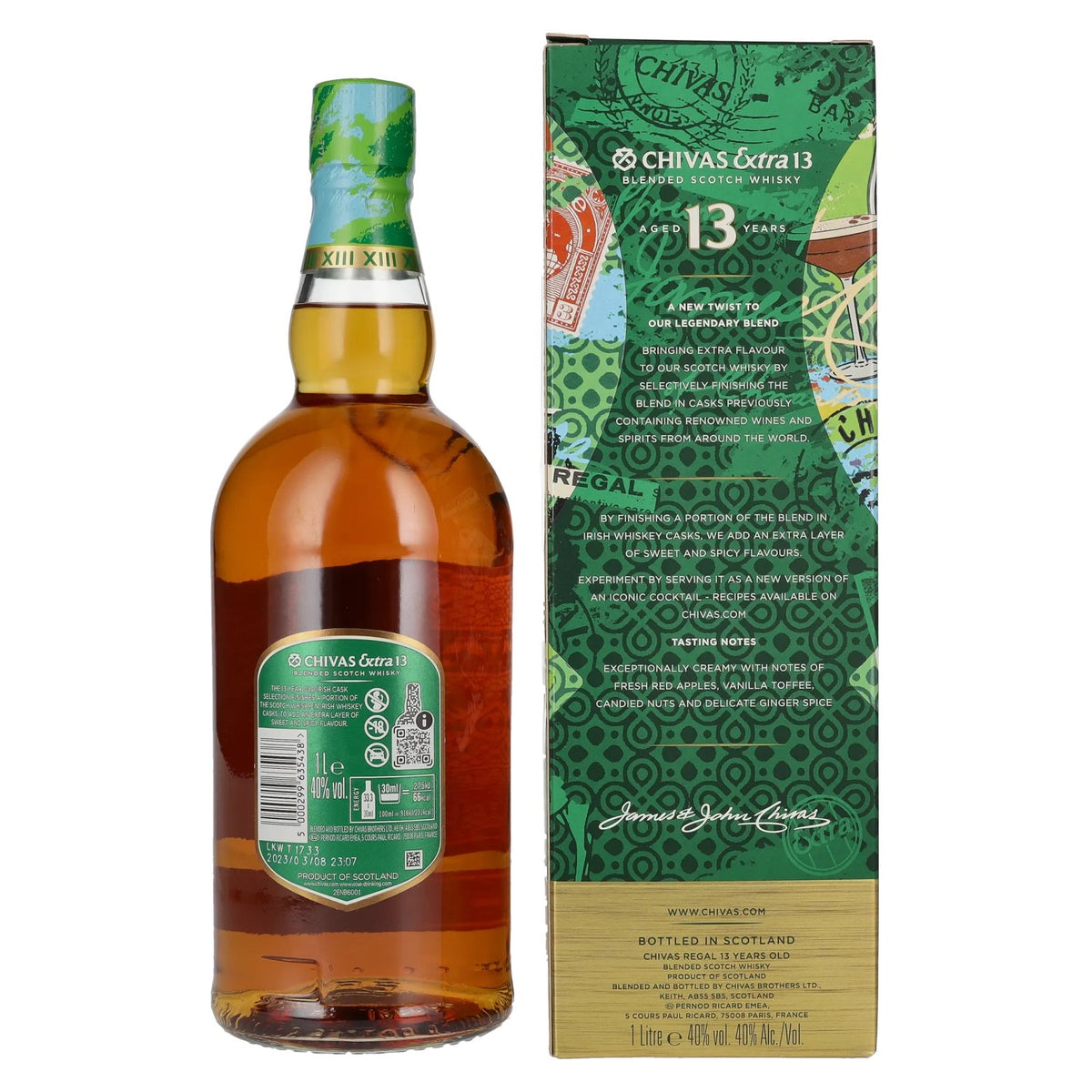 Chivas Regal EXTRA 13 Years Old IRISH CASKS SELECTION 40% Vol. 1l en boîte cadeau