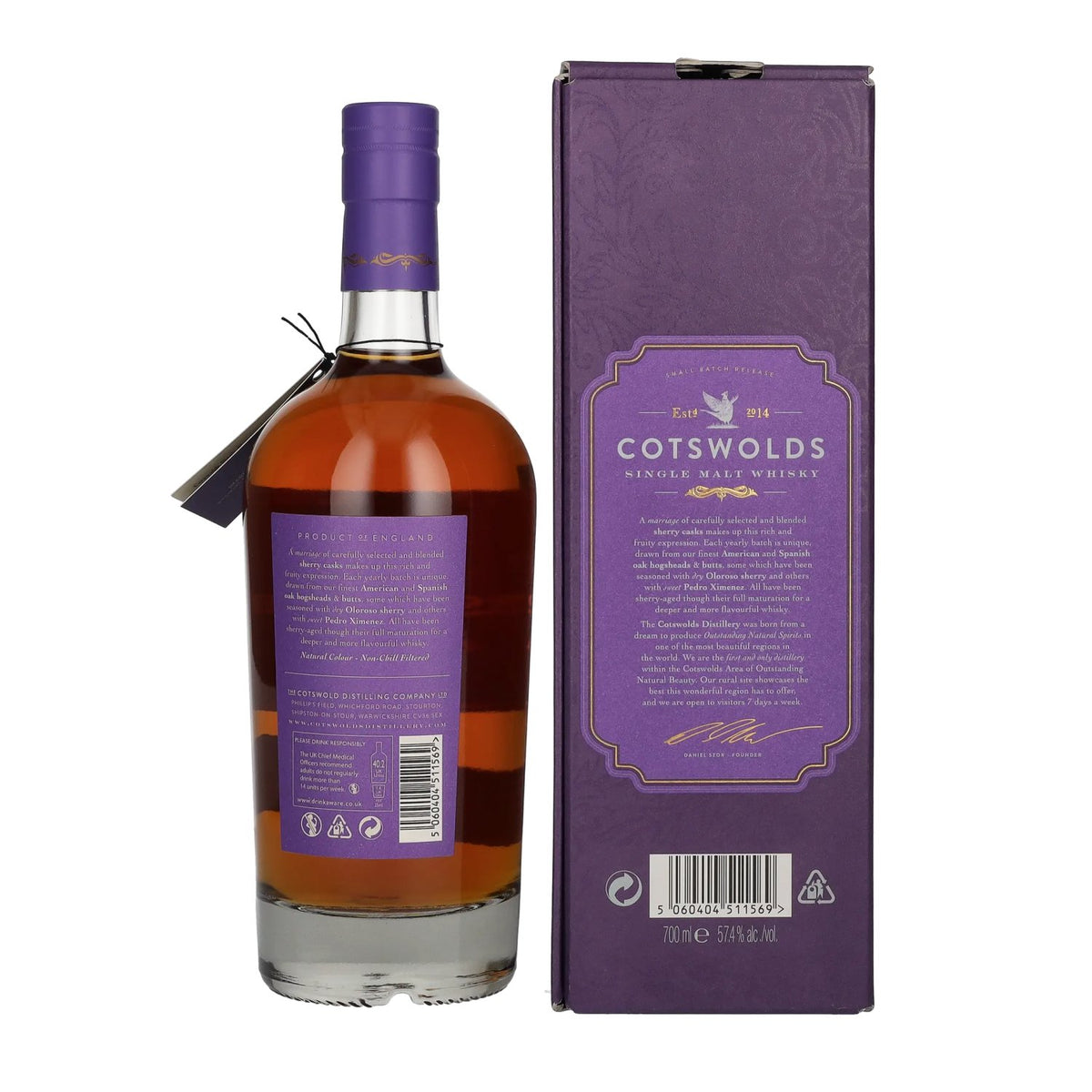 Cotswolds SHERRY CASK Single Malt Whisky 57,4% Vol. 0,7l in Geschenkbox