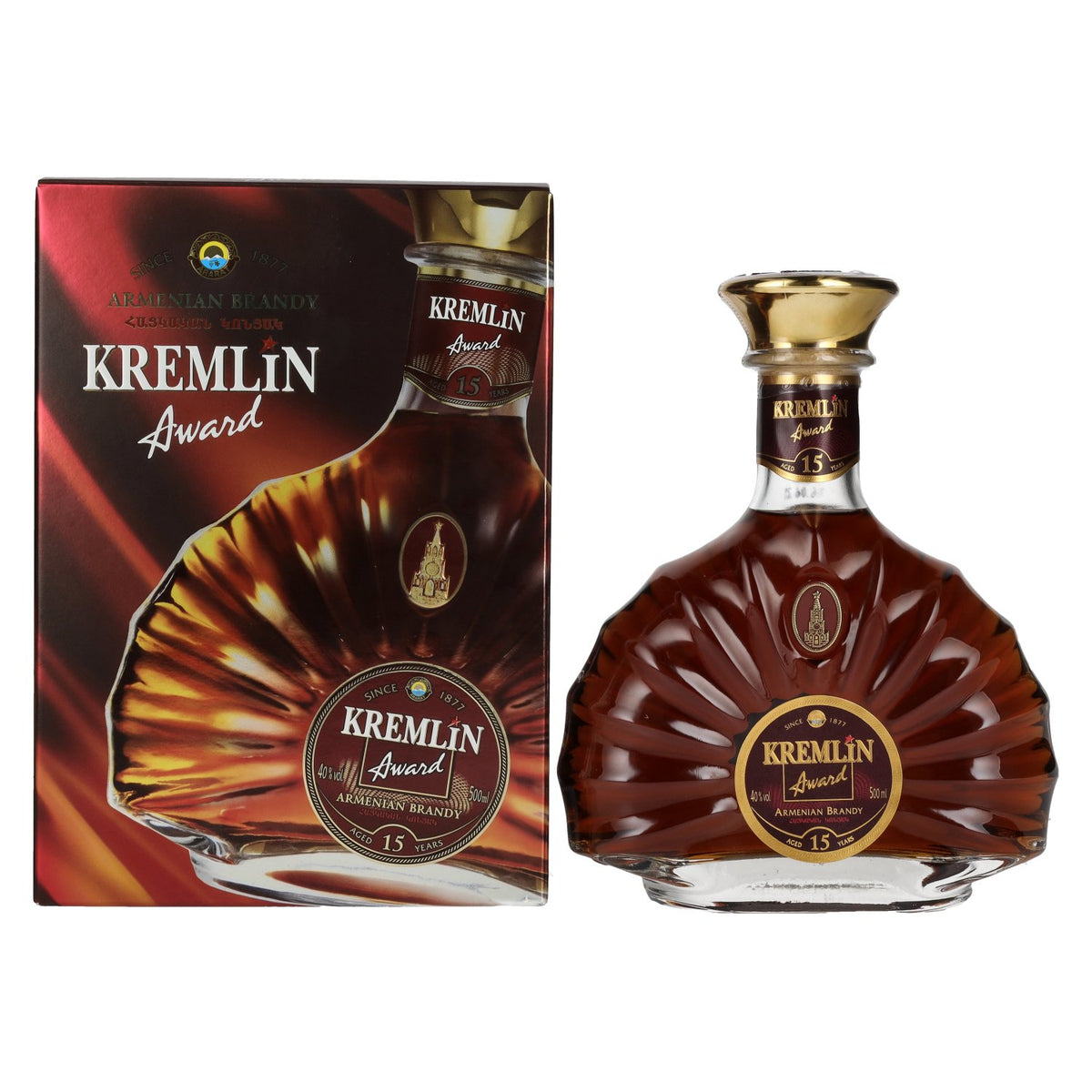 Kremlin Award 15 Years Old Armenian Brandy 40% Vol. 0,5l in gift box