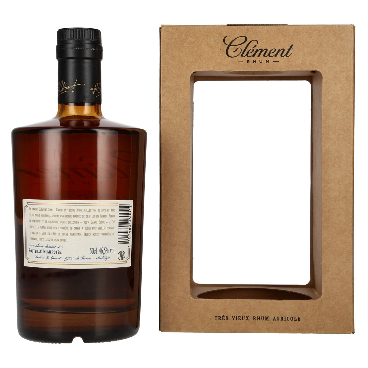 Clément Trés Vieux Rhum Agricole SINGLE BATCH 100% Canne Bleue 46,5% Vol. 0,5l in gift box
