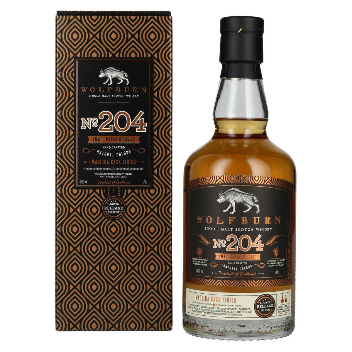 Wolfburn N°204 Single Malt Scotch Whisky Small Batch Release 46% Vol. 0,7l en coffret cadeau