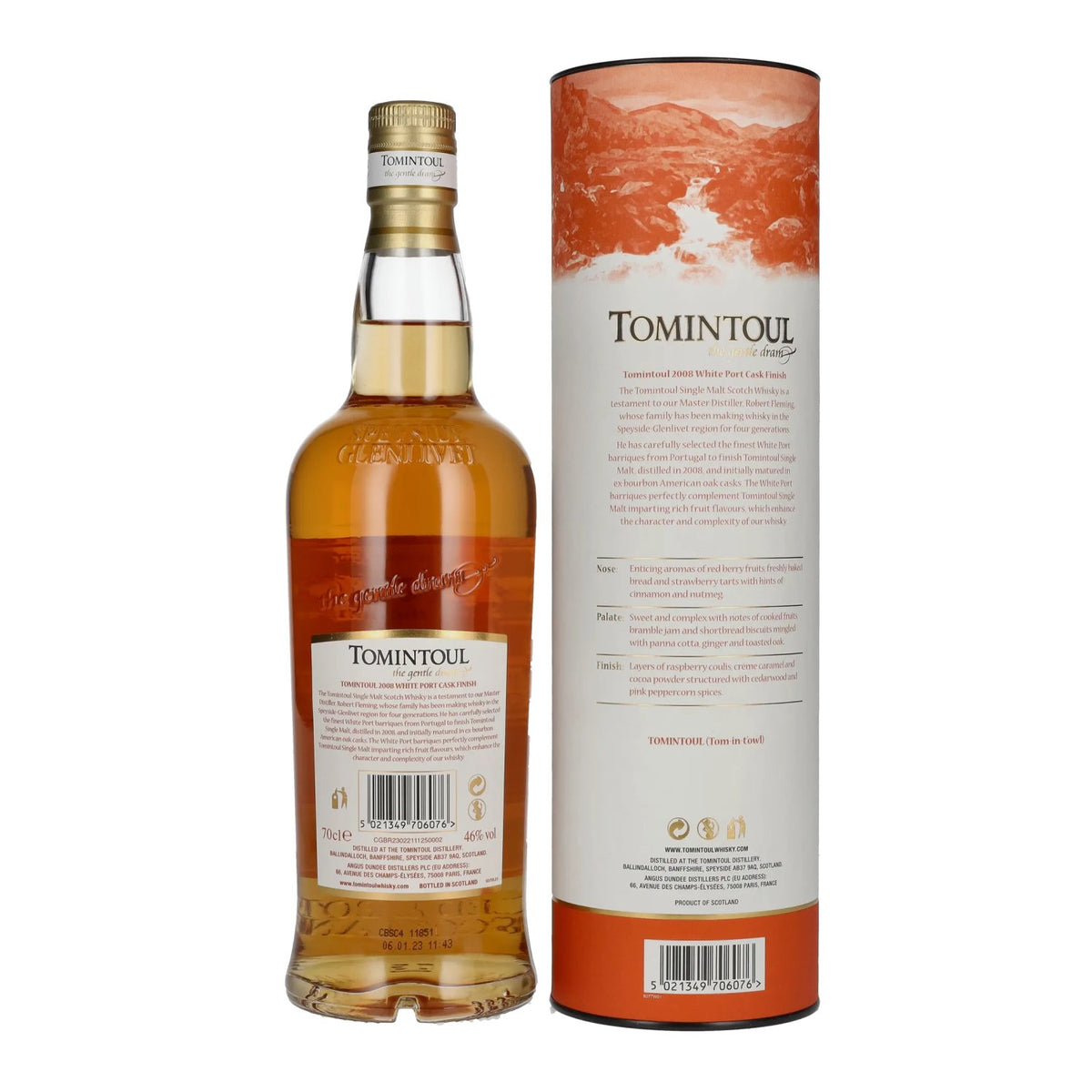 Tomintoul 14 Years Old WHITE PORT CASK Finish Limited Edition 2008 46% vol. 0,7l en boîte cadeau