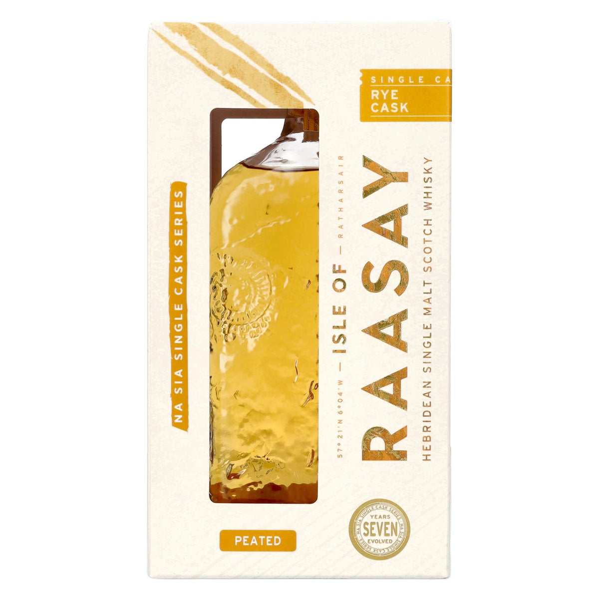Isle of RAASAY 7 Years Old Peated Rye Whisky Single Cask #18/839 57,3% Vol. 0,7l in Geschenkbox